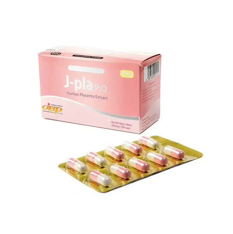 日本莱乃康JBP LAENNEC贵妇顶级JBP J-pla P O 胎盘素锦碧莱 PQQ胶囊 粉盒胶囊 100粒盒